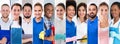 Collage Of Professional Cleaners Royalty Free Stock Photo