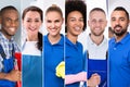 Collage Of Professional Cleaners Royalty Free Stock Photo