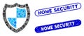 Rectangle Collage Protection Shield with Grunge Home Security Stamps Royalty Free Stock Photo