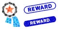Rectangle Collage Reward Badge with Scratched Reward Stamps