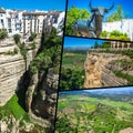 Collage of Ronda, Spain at Puente Nuevo Bridge.