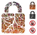 Square Rust Lock Icon Vector Mosaic Royalty Free Stock Photo