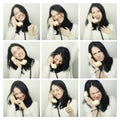 Collage of the same woman Royalty Free Stock Photo