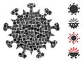 Square SARS Virus Icon Vector Mosaic