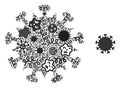 Collage SARS Virus Icon of Infectious Viruses