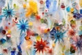 a collage of scrap glass pieces forming a multicolored pattern