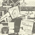 Collage of scraps of old newspapers