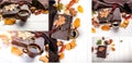 Collage set Autumn fall still life cup coffee Royalty Free Stock Photo