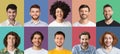 Collage set of happy diverse multicultural men Royalty Free Stock Photo