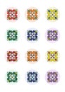 Collage Sheet Circles Pixel Art Motif Shevitsa Rainbow