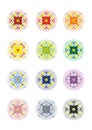 Collage Sheet Circles Pixel Art Motif Shevitsa Rainbow