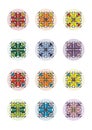 Collage Sheet Circles Pixel Art Motif Shevitsa Rainbow