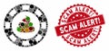 Collage Shit Casino Chip with Distress Scam Alert! Seal