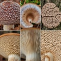 Showcasing various fungi highlighting different textures and structures. Royalty Free Stock Photo