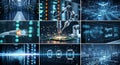 AI, Data Science, Technology Collage. Futuristic Digital Concepts Royalty Free Stock Photo