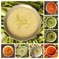 Collage with different kind of soups
