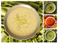 Collage with different kind of soups