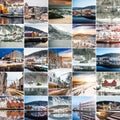 Collage of sights of Bergen Royalty Free Stock Photo