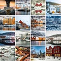 Collage of sights of Bergen Royalty Free Stock Photo