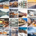 Collage of sights of Bergen Royalty Free Stock Photo