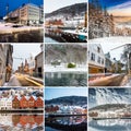 Collage of sights of Bergen Royalty Free Stock Photo