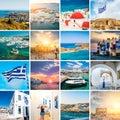 Collage of sights of Greece Royalty Free Stock Photo