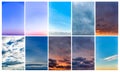 Collage of sky photos, beautiful set