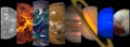 Collage slicing planets of the solar system