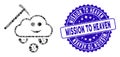 Collage Smile Cloud Mining Icon with Distress Mission to Heaven Stamp
