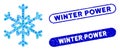 Collage Snowflake Icon with Coronavirus Distress Winter Power Seal