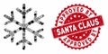 Collage Snowflake with Textured Approved by Santa Claus Stamp