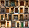 Collage of spanish wooden doors Royalty Free Stock Photo