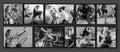 Collage of sport photos with people Royalty Free Stock Photo