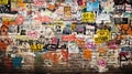 collage sticker wall Royalty Free Stock Photo