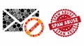 Collage Stop Spam with Scratched Spam Abuse Seal Royalty Free Stock Photo