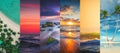 Collage of summer sea and beach images - nature and travel background Royalty Free Stock Photo