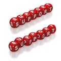 Collage of Support as red blocks Royalty Free Stock Photo