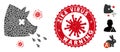 Collage Swine Flu Icon of Raggy Items with Coronavirus Grunge Zika Virus Warning Stamp Royalty Free Stock Photo