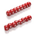 Collage of Teamwork as red blocks Royalty Free Stock Photo