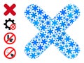 Winter Mosaic Terminate Icon with Snowflakes