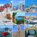 Collage on the theme of Travel Greece. Royalty Free Stock Photo