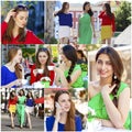 Collage, Three Beautiful young women Royalty Free Stock Photo