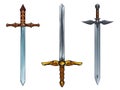 Three swords digital illustration