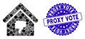 Collage Thumb Down Building Icon with Textured Proxy Vote Seal Royalty Free Stock Photo