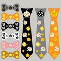 Collage ties and the bow tie for Halloween with pumpkin