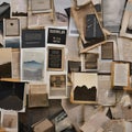 A collage of torn magazine pages, vintage photographs, and handwritten letters, telling a visual story3, Generative AI