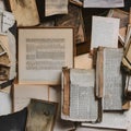 A collage of torn magazine pages, vintage photographs, and handwritten letters, telling a visual story5, Generative AI