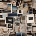 A collage of torn magazine pages, vintage photographs, and handwritten letters, telling a visual story of nostalgia and memories