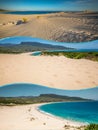 Collage of tourist photos of the Tarifa, Spain. Royalty Free Stock Photo