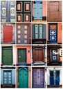 Collage of traditional front doors Denmark Royalty Free Stock Photo